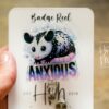 Anxious Possum, Funny Badge reel, RN ID Holder, Retractable Acrylic Badge Reel, Nurse Gift, Night Shift