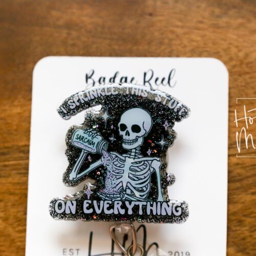 il_fullxfull.6296226004_igoq Sarcasm I sprinkle that on everything Face Badge Reel, Retractable Badge Reel, Interchangeable Badge Reel, nurse badge reel, Funny ID Holder