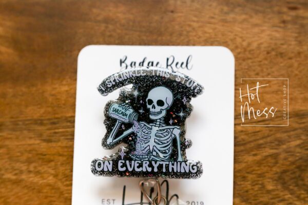 Sarcasm I sprinkle that on everything Face Badge Reel, Retractable Badge Reel, Interchangeable Badge Reel, nurse badge reel, Funny ID Holder