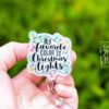 My favorite color is Christmas lights Badge Reel, Christmas Badge Reel, Retractable ID Holder, Interchangeable, Glitter Badge Reel