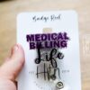 Medical Billing Badge Reel, Accounting ID Holder, Funny Badge Holder, Interchangeable Retractable Reel