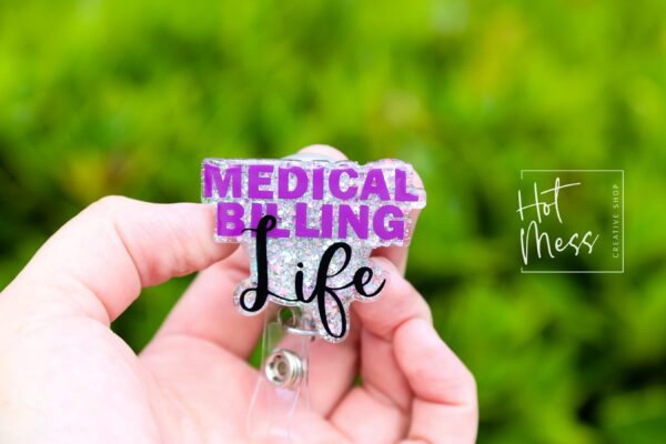 Medical Billing Badge Reel, Accounting ID Holder, Funny Badge Holder, Interchangeable Retractable Reel