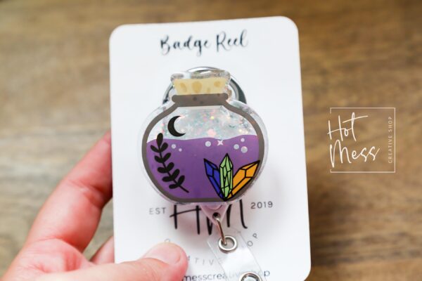 Halloween Potion bottle Badge Reel, Halloween Badge Reel, funny Halloween badge reel, Interchangeable badge reel, Witch Badge Reel