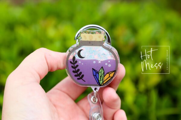 Halloween Potion bottle Badge Reel, Halloween Badge Reel, funny Halloween badge reel, Interchangeable badge reel, Witch Badge Reel