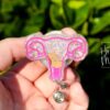 3D Uterus with baby Badge Reel, Retractable Badge Reel, Interchangeable Badge Reel, whnp badge reel