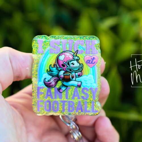 il_fullxfull.6362261154_fkaa I suck at Fantasy Football Funny Badge Reel, Retractable Acrylic Badge Reel, Nurse Gift, Office ID Holder, Custom Badge Reel, fantasy loser