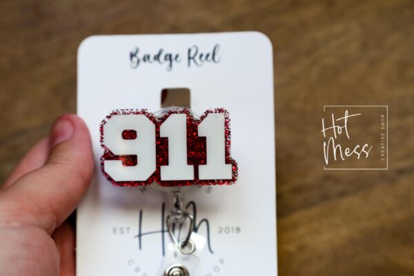 911 Dispatch Badge Reel,  Retractable Badge Reel, Interchangeable Badge Reel, 911 dispatcher, Glitter Badge Reel