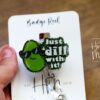 il_fullxfull.6368298662_m5yn Just Dill With It Funny Glitter Badge Reel, Retractable Badge Reel, Interchangeable Badge Reel, Gift for pickle lover, Stocking Stuffer