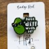 il_fullxfull.6368298686_qmd5 Just Dill With It Funny Glitter Badge Reel, Retractable Badge Reel, Interchangeable Badge Reel, Gift for pickle lover, Stocking Stuffer