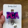 Blue PCA Badge Reel, patient care Assistant, medical badge reel, Retractable ID Holder, Interchangeable Badge, PCA Pin