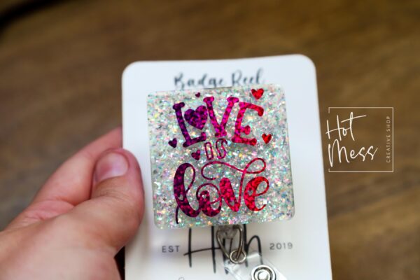 Love is Love Badge Reel, Gay Pride Badge Reel, LGBT Pride Retractable Badge Reel, ID Holder