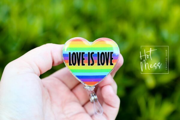 il_fullxfull.6368334794_8xiv Rainbow Pride Interchangeable Badge Reel: Retractable LGBT ID Holder for Lanyards