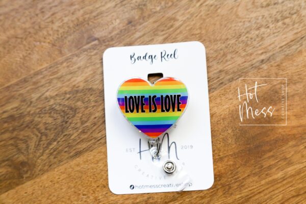 il_fullxfull.6368334798_qli1 Rainbow Pride Interchangeable Badge Reel: Retractable LGBT ID Holder for Lanyards