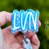 Blue Licensed Vocational Nurse Badge Reel, LVN Badge Holder, vocational nurse ID holder