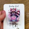 Stay Trashy Raccoon, Funny Badge reel, RN ID Holder, Retractable Acrylic Badge Reel, Nurse Gift, Night Shift
