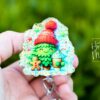 Cute Christmas Tree Badge Reel, Christmas Badge Reel, Funny Badge Reel, Retractable ID Holder, Interchangeable, Glitter Badge Reel