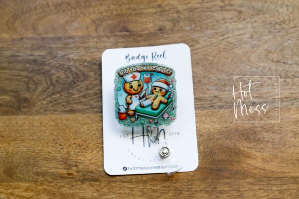 Did you Icing it Badge Reel, Nurse Christmas Gift, Retractable ID Holder, Interchangeable, Urgent Care