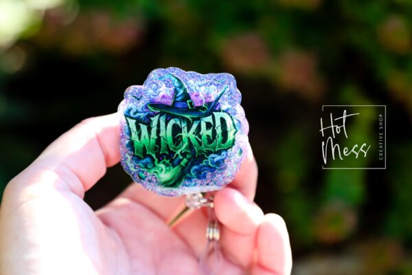 Wicked Badge Reel, Halloween Badge Reel,  Elphaba ID Holder, Interchangeable badge reel, Theater Gift, for good