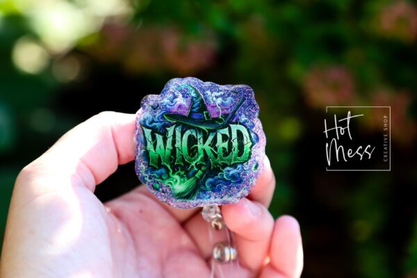 Wicked Badge Reel, Halloween Badge Reel,  Elphaba ID Holder, Interchangeable badge reel, Theater Gift, for good