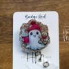 Cute  Christmas Ghost Badge Reel, Christmas Badge Reel, Retractable ID Holder, Interchangeable, Glitter Badge Reel, Christmas Ghost