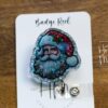 Santa Badge Reel, Christmas Badge Reel, Teacher Badge Reel, Retractable ID Holder, Interchangeable, Glitter Badge Reel