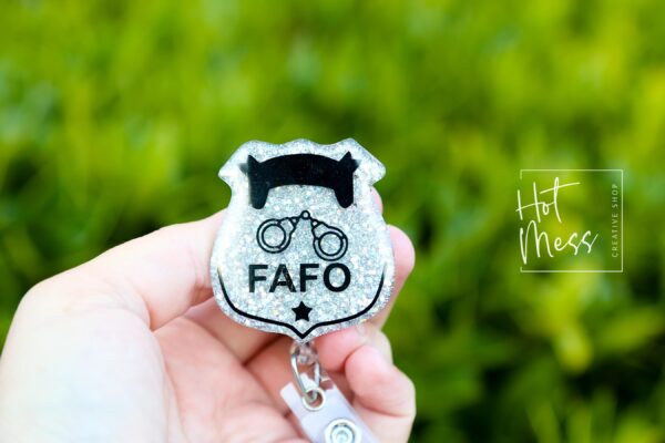 il_fullxfull.6416367153_g8rx FAFO Corrections Badge Reel, corrections officer ID Holder, Retractable Acrylic Badge Reel, corrections badge, Police Badge Reel Pin