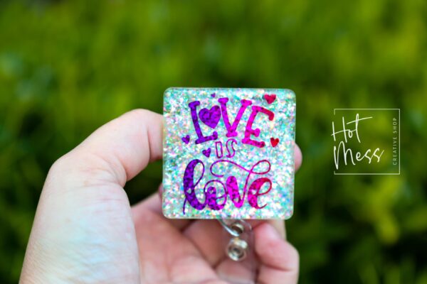 Love is Love Badge Reel, Gay Pride Badge Reel, LGBT Pride Retractable Badge Reel, ID Holder