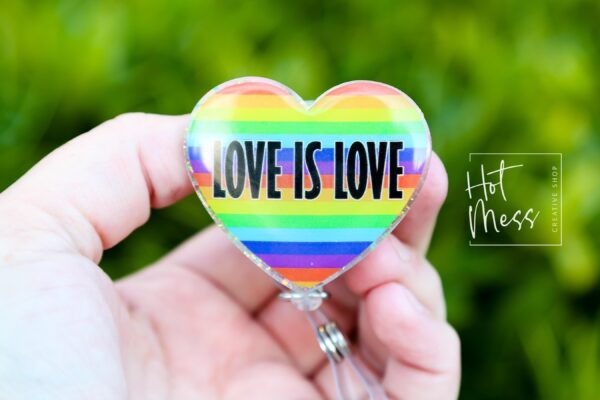 il_fullxfull.6416414351_ii9x Rainbow Pride Interchangeable Badge Reel: Retractable LGBT ID Holder for Lanyards