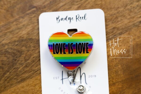 il_fullxfull.6416414353_d4gk Rainbow Pride Interchangeable Badge Reel: Retractable LGBT ID Holder for Lanyards