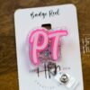 Physical Therapy Badge Reel, Glitter Badge Reel, RN ID Holder, Retractable Acrylic Badge Reel, PT Gift