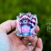 Stay Trashy Raccoon, Funny Badge reel, RN ID Holder, Retractable Acrylic Badge Reel, Nurse Gift, Night Shift