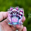 Stay Trashy Raccoon, Funny Badge reel, RN ID Holder, Retractable Acrylic Badge Reel, Nurse Gift, Night Shift
