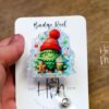 Cute Christmas Tree Badge Reel, Christmas Badge Reel, Funny Badge Reel, Retractable ID Holder, Interchangeable, Glitter Badge Reel