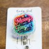 Merry and Bright Badge Reel, Christmas Badge Reel, Nurse Badge Reel, Retractable ID Holder, Interchangeable, Glitter Badge Reel, Neon Badge