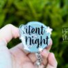 Silent Night Badge Reel, Halloween Badge Reel,  Christmas ID Holder, Interchangeable badge reel, Stocking Stuffer
