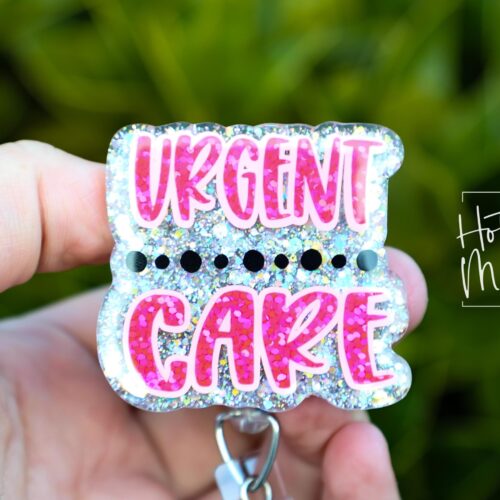 Urgent Care Badge Reel, RN ID Holder, Retractable Acrylic Badge Reel, Office ID Holder, Stocking Stuffer, urgent care nurse