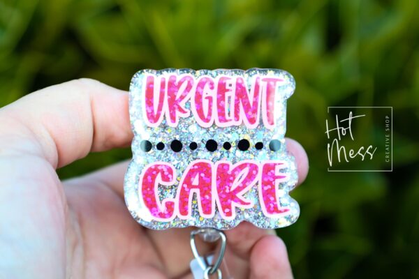 Urgent Care Badge Reel, RN ID Holder, Retractable Acrylic Badge Reel, Office ID Holder, Stocking Stuffer, urgent care nurse