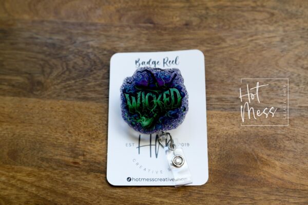 Wicked Badge Reel, Halloween Badge Reel,  Elphaba ID Holder, Interchangeable badge reel, Theater Gift, for good