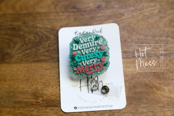 Very Demure, Very Cutesy, Very Merry, Badge Reel, Christmas Badge Reel, Teacher Badge Reel, Retractable ID Holder, Interchangeable