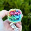 Merry and Bright Badge Reel, Christmas Badge Reel, Nurse Badge Reel, Retractable ID Holder, Interchangeable, Glitter Badge Reel, Neon Badge