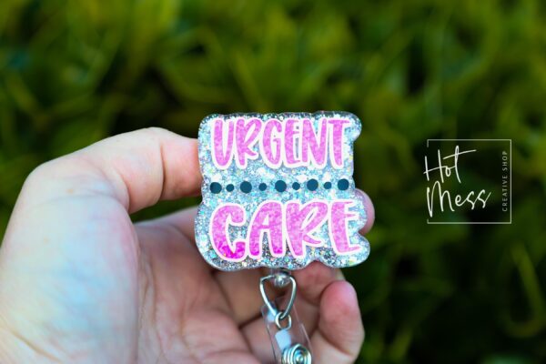 Urgent Care Badge Reel, RN ID Holder, Retractable Acrylic Badge Reel, Office ID Holder, Stocking Stuffer, urgent care nurse