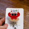 Christmas Crab Badge Reel, Christmas Badge Reel, Retractable ID Holder, Interchangeable, Glitter Badge Reel, beach christmas