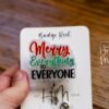 Merry Everything to Everyone Christmas Badge Reel, Retractable ID Holder, Interchangeable, Glitter Badge Reel, Happy Holidays