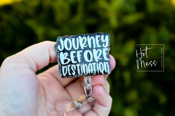 il_fullxfull.6537234958_fkuu Journey before Destination Badge Reel, RN ID Holder, Retractable Badge Reel, Nurse Gift, Office ID Holder, Stocking Stuffer