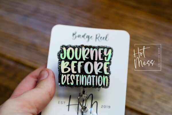 il_fullxfull.6537234960_6aaq Journey before Destination Badge Reel, RN ID Holder, Retractable Badge Reel, Nurse Gift, Office ID Holder, Stocking Stuffer