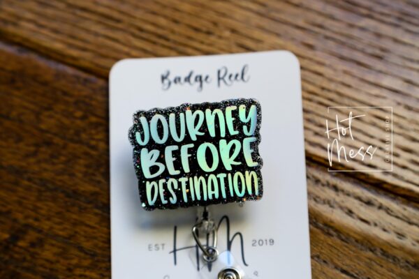 il_fullxfull.6537235004_4wwn Journey before Destination Badge Reel, RN ID Holder, Retractable Badge Reel, Nurse Gift, Office ID Holder, Stocking Stuffer