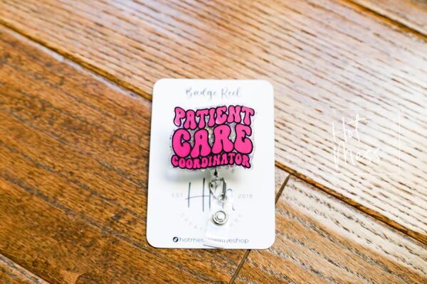 Patient Care Coordinator Badge Reel, patient care ID Holder,  Retractable ID Holder, Interchangeable Badge, PCC Badge Reel