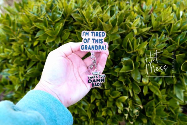 il_fullxfull.6537546764_18i7 Pink I'm Tired of this Grandpa Badge Reel, Well too damn Bad, RN id Holder, Retractable Acrylic Badge Reel, Nurse Gift, Funny Badge Reel