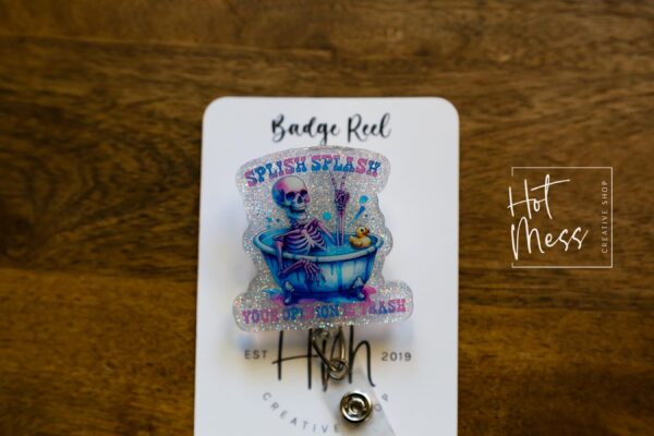 il_fullxfull.6551808796_cxa7 Splish Splash your Opinion is Trash Badge Reel, Retractable Badge Reel, Interchangeable Badge Reel, Stocking Stuffer