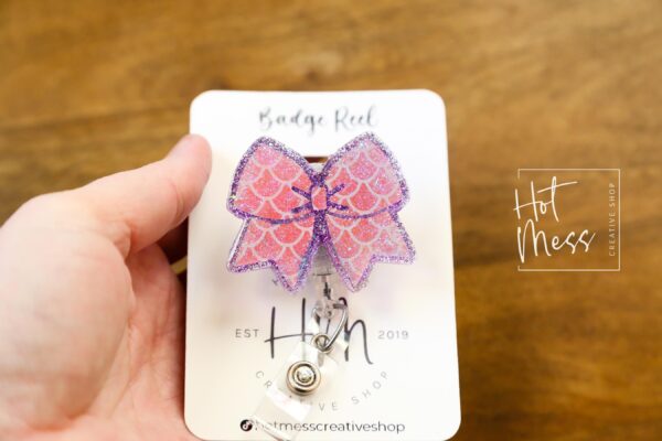 Bow Badge Reel, Mermaid Badge Reel, Cheer Leading Coach Badge Reel, Badge ID, Stocking Stuffer